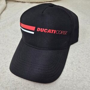Ducati Corse Baseball Hat Mens Black Red White Snapback Racing Cap